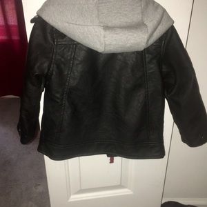 Kids black leather jacket